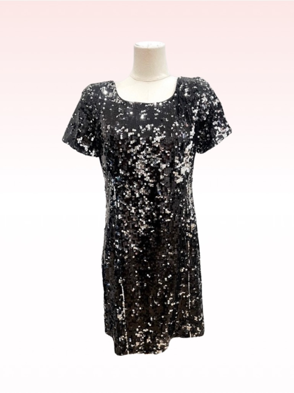 Nwt MILLY Black Sequin Julia Cap Sleeve Dress (Sz 12)